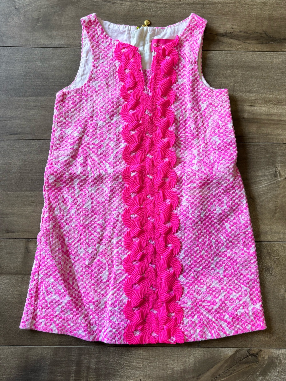 Lilly Pulitzer Toddler Girls Little Lilly Classic Shift Dress Pink Seersucker 2T